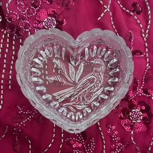 Heart-Shaped Glass Trinket Dish